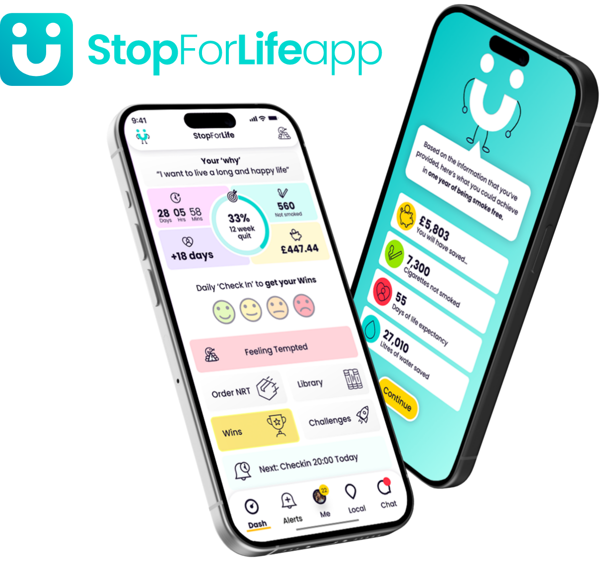 Stop for Life App shown on Mobile Phones